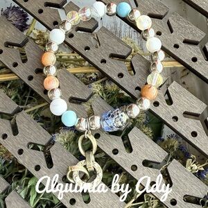 Alquimia Silver and Orange Bohemian Bracelet